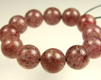 Glittering Natural Red Russian Muscovite Round Bead ~ 8.5mm ~ 12 beads ~ D0022