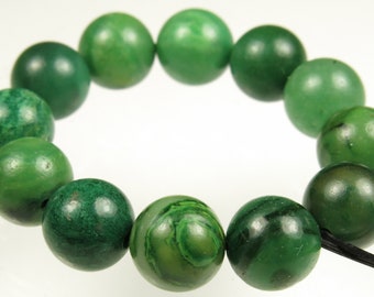 So Luscious ~ Natural African Green Jade Round Bead - 8.5mm ~ 12 beads ~ C6081