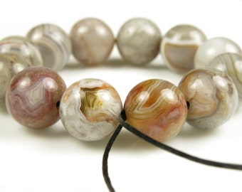 SALE (10% off) ~ was 12.99 ~ Beautiful Mexican Laguna Crazy Lace Agate Round Bead - 10mm ~ 12 beads - C2415
