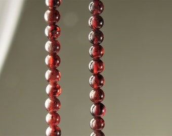 GREAT SALE (20% off) ~ was 21.99 ~ Translucent Wine Red Garnet Small Round Bead  - 4mm - 15.5&quot; strand - C0762
