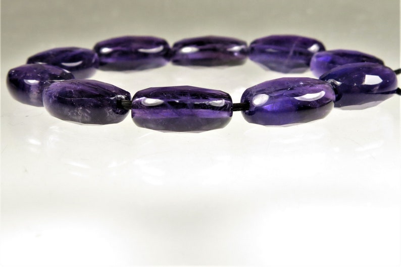 High Grade ~ Quality Deep Purple Amethyst Faceted Small Oval Bead 11mm x 8mm x 5mm C3096 10 beads