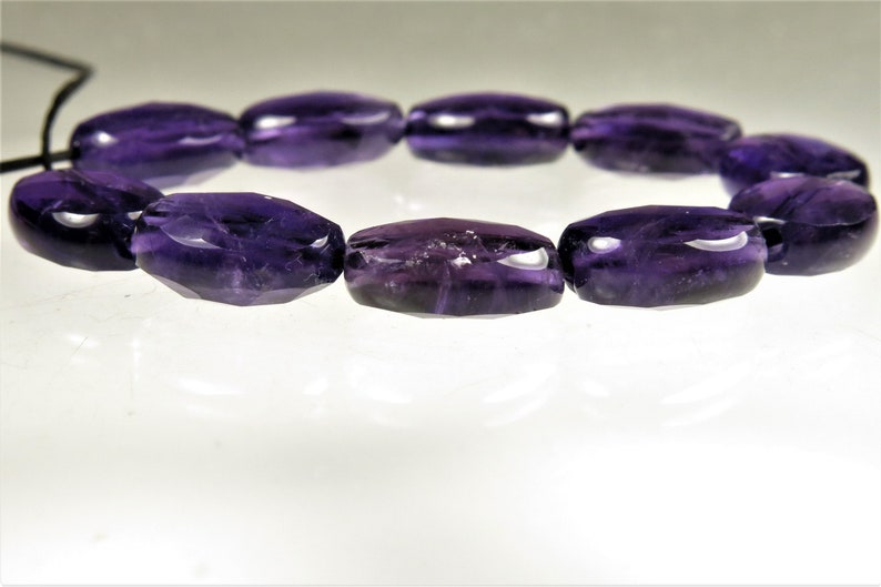 High Grade ~ Quality Deep Purple Amethyst Faceted Small Oval Bead 11mm x 8mm x 5mm C3096 10 beads