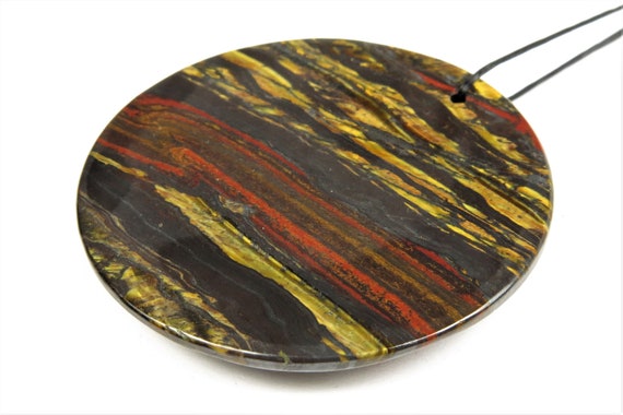 39mm x 15.5mm x 2.7mm Beautiful Tiger Iron Tiger Eye Earring Pair Pendants C1608