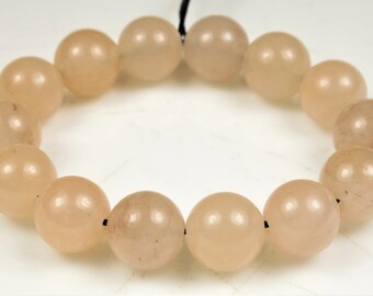 Natural Salmon Pink Jade Serpentine Round Bead ~ 8.5mm ~ 14 beads ~ C5771