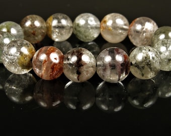 Natural Colorful Lodolite Garden Quartz Round Bead ~ 7mm ~ 14 beads ~ C4248