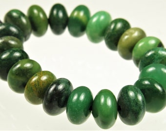 So Luscious ~ Natural African Green Jade Rondelle Bead - 6.5mm x 3.5mm ~ 20 beads ~ C5985