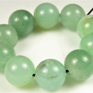 SALE (10% off) ~ was 25.75 ~ Rare Genuine Quality Beautiful Translucent Australian Chrysoprase Round Bead - around 10mm - 10 beads - C5460