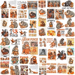 53+ Punch Baby Monkey PNG Bundle, Viral Emotional Plush Monkey PNG, Lonely Cute Monkey Graphic, Dear Punch Png,Viral Baby Monkey Meme Design