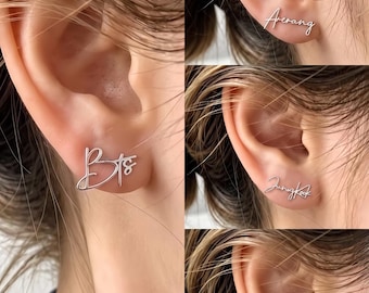 Pendientes ARMY / Joyería Arirang / Pendientes con nombre Bantang / Joyería Jungkook Suga V Jimin JHope RM / Regalo ARMY / Ideal para conciertos / Regalo para ella