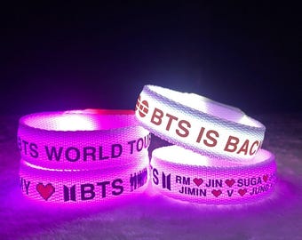 Kpop Concert Glow Bracelet | Arirang Music Light | KPOP Glow Bracelet | LED Rave Wristband | Purple Light Up Cuff | ARMY Gift