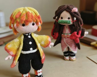 ハンドメイドあみぐるみ☆ヘアゴム＆ストラップ☆鬼滅の刃：宇髄天元風