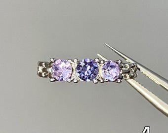 ARMY Ring| Purple Ombre Crystal Adjustable Ring| Dainty Borahae Jewelry Gift for Kpop Fans| Minimalist Silver Band for Her