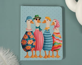 Capa Fashion Ducks para iPad, compatível com os novos iPad Air 8-11"/13" e iPad Pro 11/13" (2026), iPad 7/8/9 e iPad Mini, com suporte para Apple Pencil.
