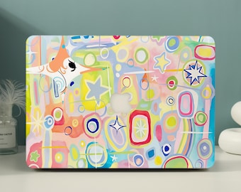 Abstract Doodle Macbook Protective Hard Case for 2026 Neo 13 Air 15/13, Macbook Pro 16/15/14/13 Inch A3449 M5 M4 M3 M2 M1 Laptop Cover