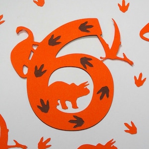 6th Birthday Dinosaur Cut File, JPG, SVG, DXF for Cameo Silhouette, Cricut Design Space, Digital Cut Files, Sixth Birthday