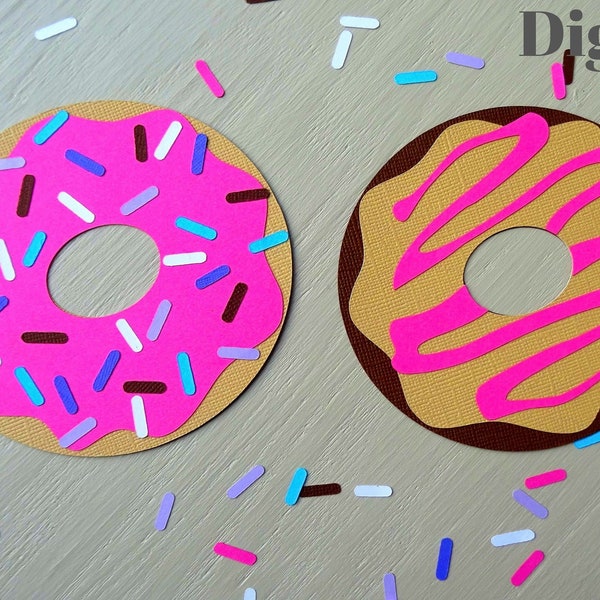 Donut SVG Cut File, JPG, DXF for Cameo Silhouette, Cricut Design Space, Sweet Pastry Cut File