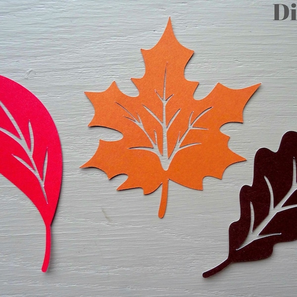 Fall Leaves SVG Cut File, JPG, DXF for Cameo Silhouette, Cricut Design Space, Thanksgiving Cut File