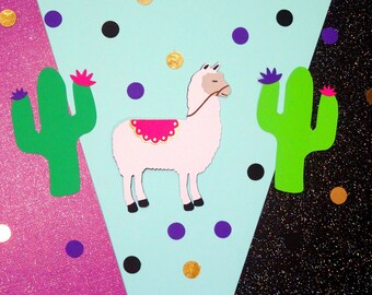 Lama en Cactus gesneden bestand, JPG, SVG, DXF voor Silhouette Cameo, Cricut ontwerpruimte, digitale gesneden bestanden, snijmachine, Alpaca