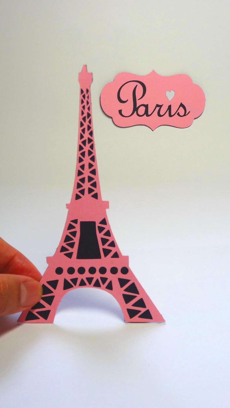 Eiffel Tower and Paris Sign SVG Cut File SVG DXF for Cameo - Etsy