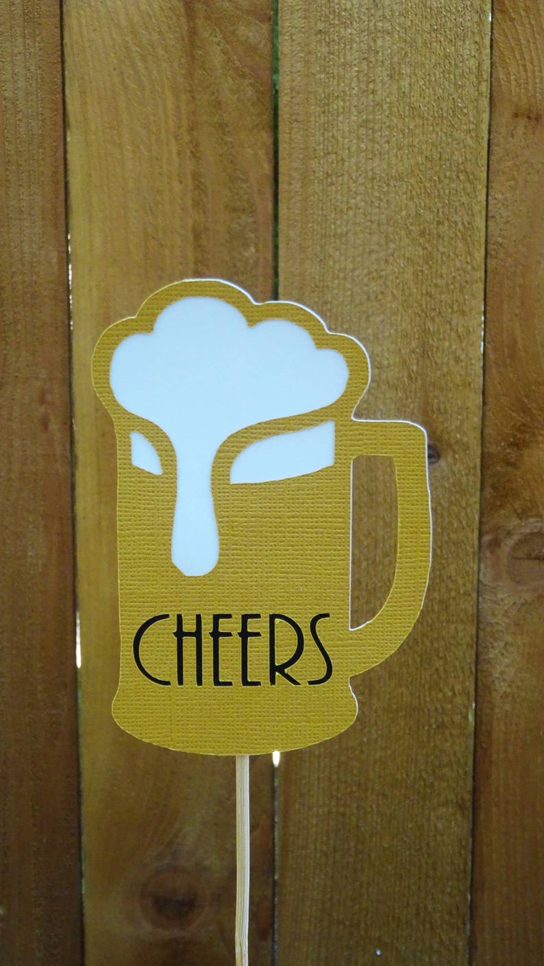 Cheers and Beers Birthday Centerpieces Beer Cake Topper Cheers and Beers Birthday Centerpieces Beer Cake Topper