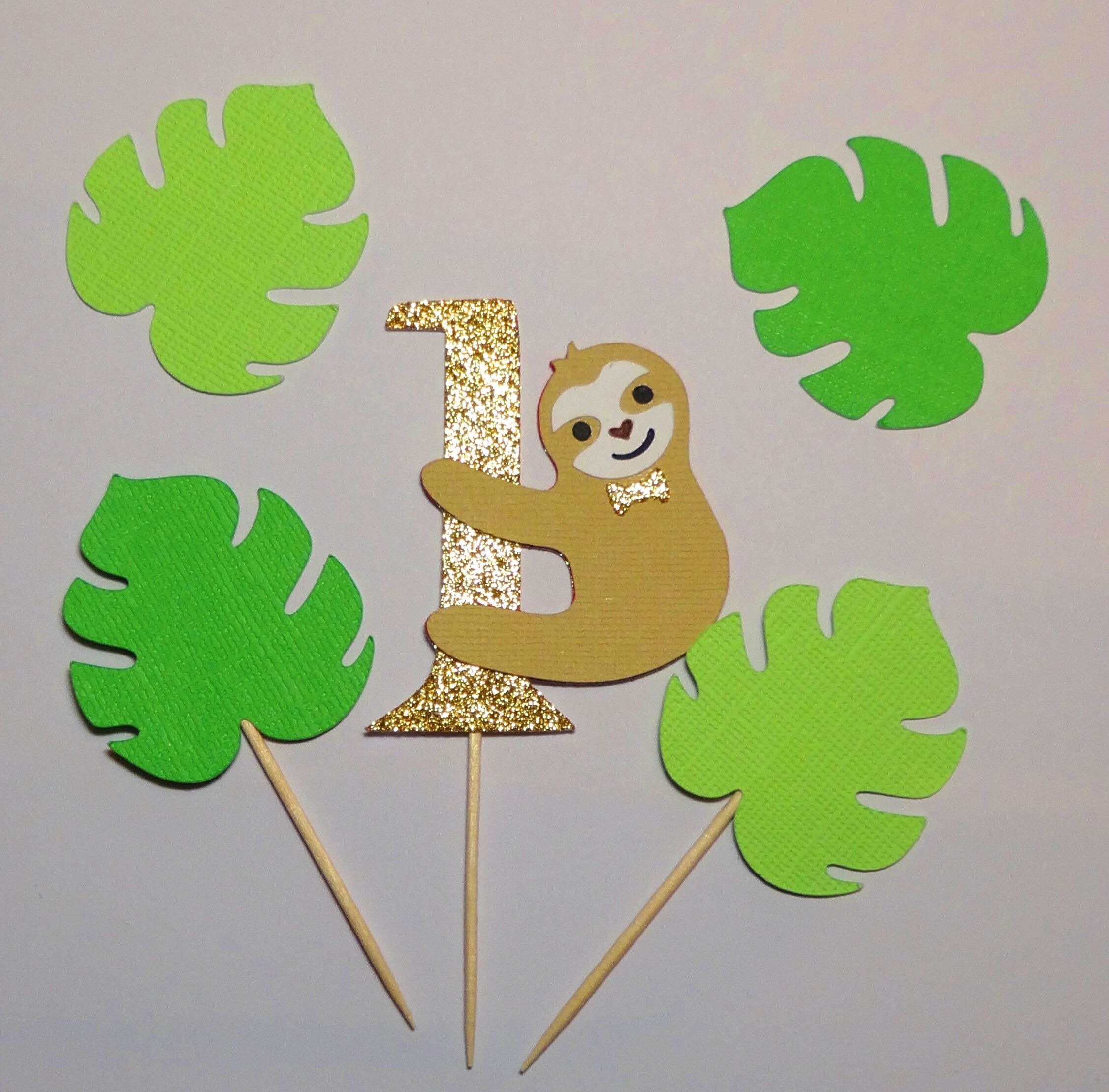 Sloth Happy Birthday Cupcake Topper Sloth Party Birthday Etsy