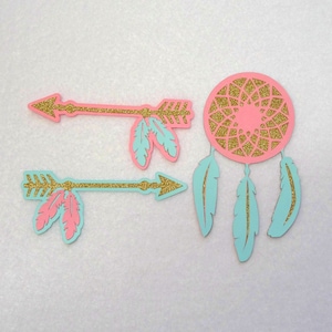 Dreamcatcher i plik do cięcia strzałek, SVG, DXF dla Cameo Silhouette, Cricut Design Space, pliki do cięcia cyfrowego, Boho