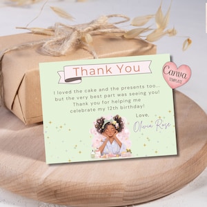 Bearbeitbare Teen Pamper Party Dankes-Postkarte, personalisierte Party, benutzerdefinierte Digital, Canva-Vorlage, 5.5X4.25-Bevorzugungskarte, Teen Spa-Party