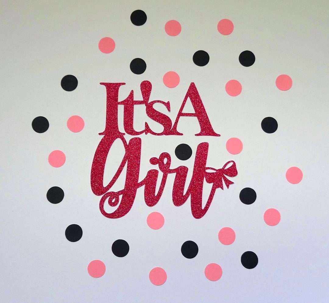 It's A Girl Cut File, JPG, SVG, DXF for Cameo Silhouette, Cricut Design ...