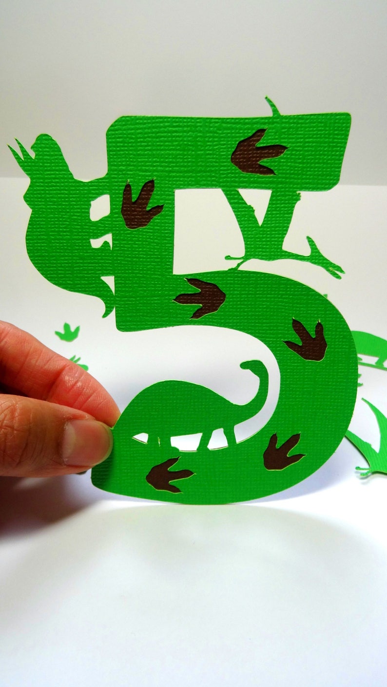 Download 5th Birthday Dinosaur SVG Cut File SVG DXF for Cameo | Etsy