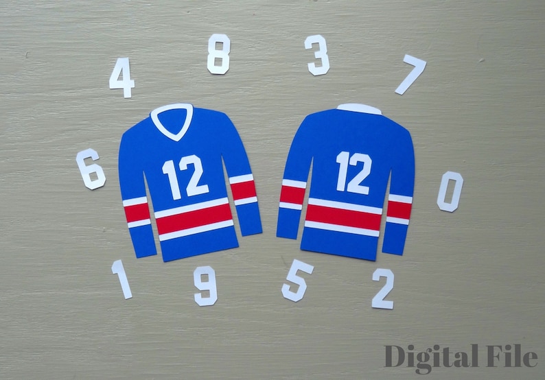 Hockey Jersey and Numbers SVG Cut File JPG DXF for Cameo ...
