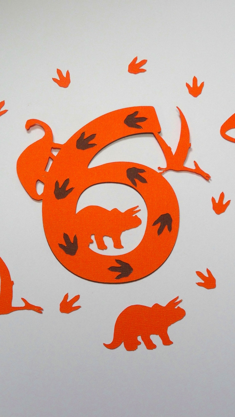 Download 6th Birthday Dinosaur Cut File JPG SVG DXF for Cameo | Etsy