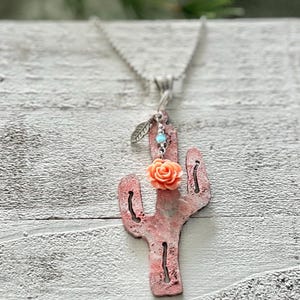 Cactus Flower Pendant Necklace