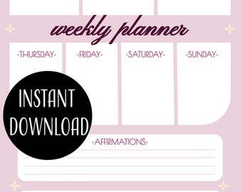 Weekly Spiritual Planner Page | Digital Download & Printable PDF, SVG Files