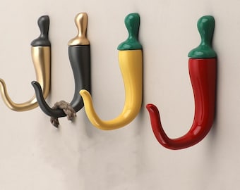 Gancho con forma de chile, gancho de pared estilo pastoral, gancho de decoración de cocina,