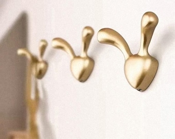 Golden Rabbit Hook, Nordic Style, Handmade Wall Hanger, Coat Towel Jewelry Organizer