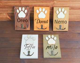 Personalized Wooden Dog Paw Hanger, Handmade Pet Clothes Rack,New Dog Welcome Gift,Housewarming Gift for Pet Owners
