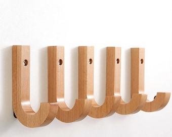 Wooden Handmade Natural colour hooks--clothing hooks, coat hooks, towel hooks, Coat Hooks Wall Mounted, minimalist style,Modern Decor