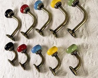 Handmade Ceramic Knob Coat Hook, Antique Bronze Finish, Wall Mounted