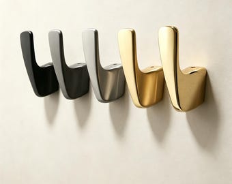 Gancho de parede moderno em metal, estilo vintage bronze, para pendurar roupões, toalhas e luminárias. Cabide minimalista para banheiros e corredores.