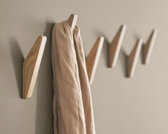 Black Walnut & Beech Wood Coat Hooks，Decorative Wall Hooks, Modern Coat Rack, Wooden Towel Hanger, Hooks for Wall，Hat Coat Hanger