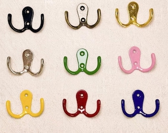 Modern J Hook- Steel -Double Hook, Metal Wall Hook, Modern Backpack Rack, Hat Hanger, Wall Mount Towel Hook