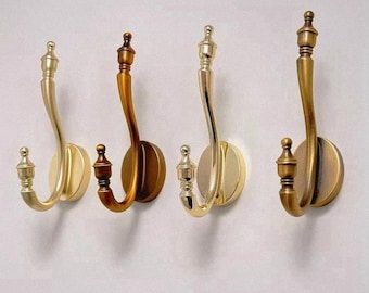 Classic Brass Hat & Coat Hook | Wall Bathroom Entryway Boot Room Gold Bedroom Utility Kitchen Hallway Polished Aged Satin Brass Copper