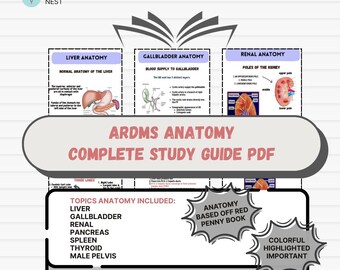 Abdomen Anatomy ARDMS Complete Study Guide Ultrasound - Etsy
