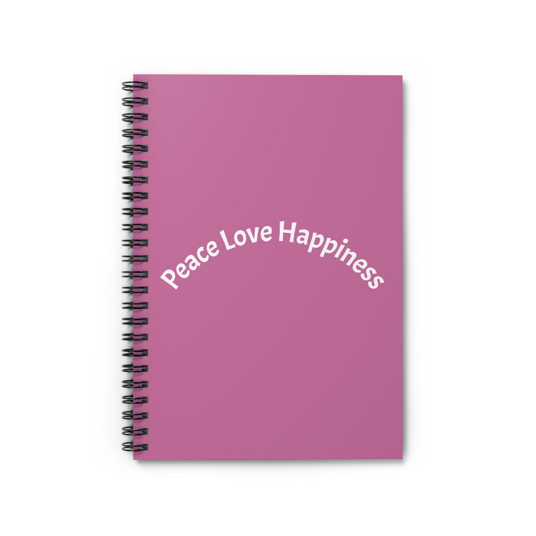 Peace Love Happiness Spiral Notebook | Ruled Journal - Etsy