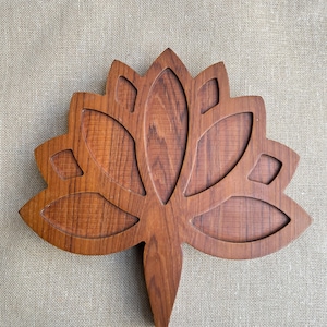 Handgjort Lotus-trähandtag | Massivt träskåp- och dörrknopp