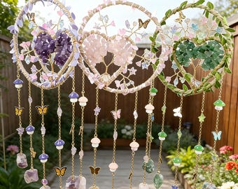 Kristall Sonnenfänger | Edelstein-Fensterbehang | Boho Wohndekor | Spirituelles Geschenk für Sie