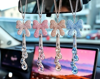Colgante para coche con diamantes de imitación, adorno colgante para el espejo retrovisor, atrapasol de cristal para la decoración del coche.
