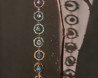 Atrapasueños de cristal para la sanación de los 7 chakras, colgante de cristal para ventana que crea arcoíris, decoración bohemia, regalo espiritual