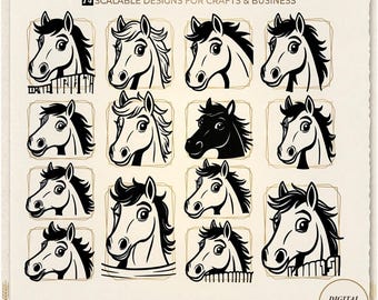 Peeking Horses SVG Bundle – Playful Horse Designs, Equestrian Crafts (Digital Download)