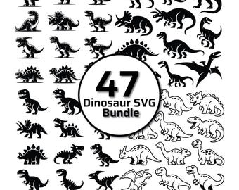 Dinosaur svg bundle | Cute dinosaur svg files for kids | Baby dino & trex silhouette | Dinosaur animal svg png | Cute dino digital download
